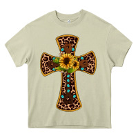 Mossy leopard gemstone sunflower cross Heavy Core Tee - JahusDesignShop
