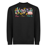Black Peace Love Make Up Heavyweight Sweatshirt - BundleAndBundleShop