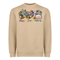 Mushroom Peace Love Make Up Heavyweight Sweatshirt - BundleAndBundleShop