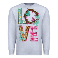 Heather Grey Love crown of the thorns Easter Day Premium Sweatshirt - HowdyJamesFarm