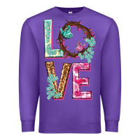 Purple Love crown of the thorns Easter Day Premium Sweatshirt - HowdyJamesFarm