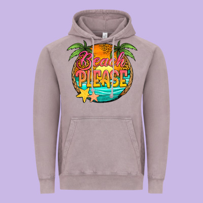 Beach Please Vintage Hoodie Designed By Jasminsmagicworld