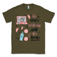 Army Green she works willingly with her hands Classic Tee - MaliasSmallBusiness