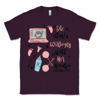 Plum she works willingly with her hands Classic Tee - MaliasSmallBusiness