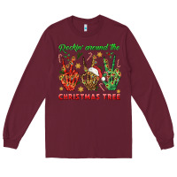 Burgundy Rockin' Around The Christmas Tree Long Sleeve Tee - BundleAndBundleShop