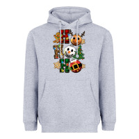Heather Grey ho ho ho christmas Heavyweight Hoodie - CowGirlArtShop