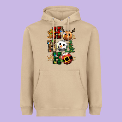 Ho Ho Ho Christmas Heavyweight Hoodie Designed By Cowgirlartshop