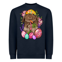 Navy Rabbit And Carrot Easter Heavyweight Sweatshirt - BundleAndBundleShop