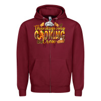 Burgundy Thanksgiving Cooking Crew Zipper Hoodie - texasbilliewilder