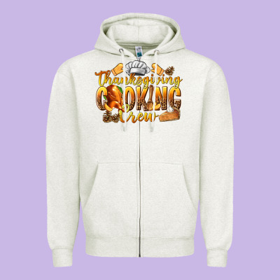 Thanksgiving Cooking Crew Zipper Hoodie Designed By Texasbilliewilder