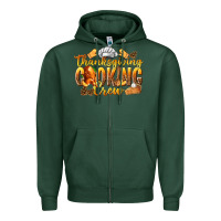 Sports Green Thanksgiving Cooking Crew Zipper Hoodie - texasbilliewilder