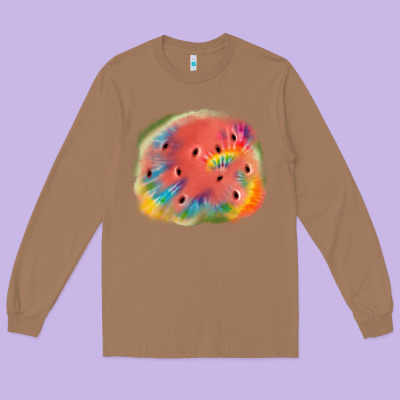 Tie Die Watermelon Long Sleeve Tee Designed By Jahusdesignshop