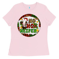 Bubblegum Pink Christmas ho ho heifer Ladies Tee - Artiststas