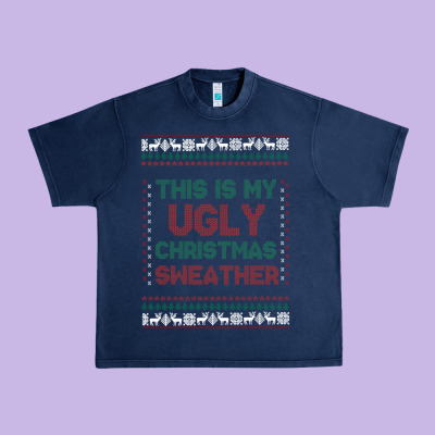 This Is My Ugly Christmas Urban Heavy Tee Designed By Maliassmallbusiness