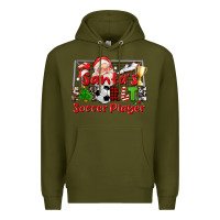 Army Green santas favorite soccer player Premium Hoodie - CowGirlArtShop