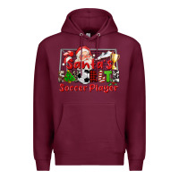 Burgundy santas favorite soccer player Premium Hoodie - CowGirlArtShop