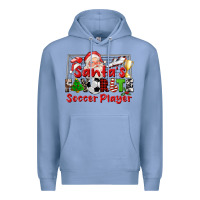 Colony Blue santas favorite soccer player Premium Hoodie - CowGirlArtShop