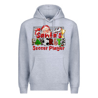 Heather Grey santas favorite soccer player Premium Hoodie - CowGirlArtShop