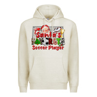 Oatmeal Heather santas favorite soccer player Premium Hoodie - CowGirlArtShop