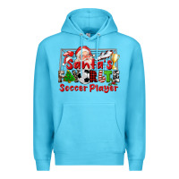 Ocean Blue santas favorite soccer player Premium Hoodie - CowGirlArtShop