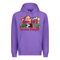 Purple santas favorite soccer player Premium Hoodie - CowGirlArtShop