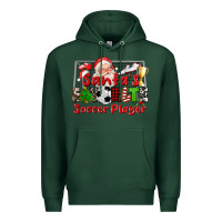 Sports Green santas favorite soccer player Premium Hoodie - CowGirlArtShop