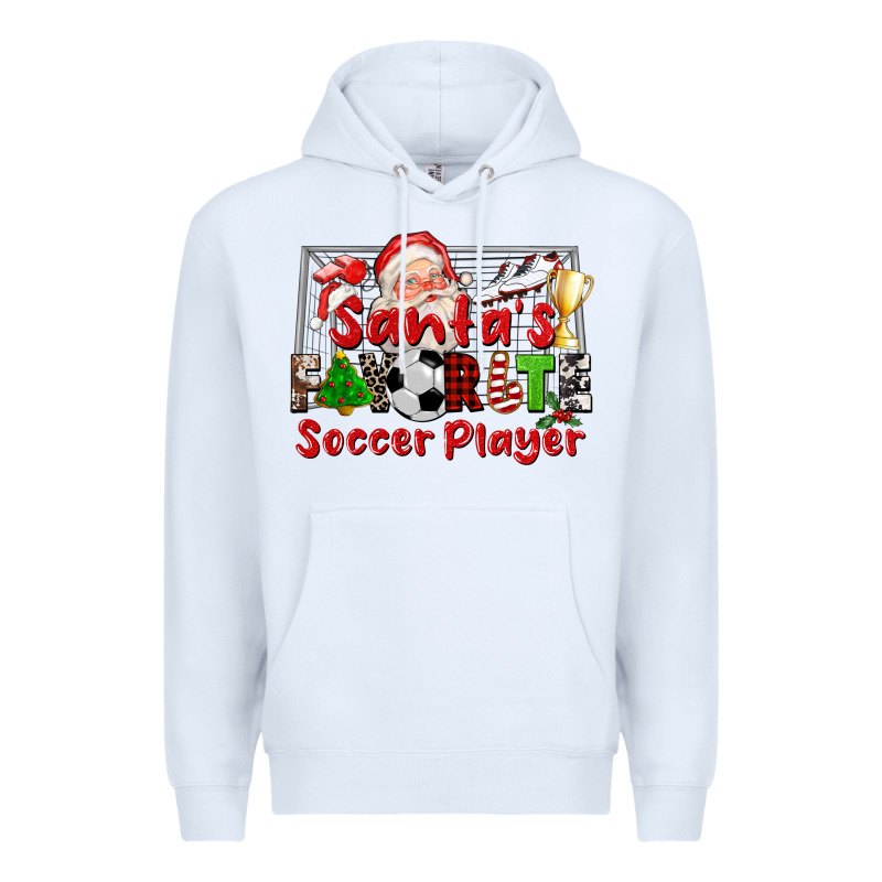 Santas Favorite Soccer Player Premium Hoodie by CowGirlArtShop | Teevron