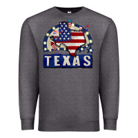 Charcoal Heather texas 4th of july Premium Sweatshirt - CowGirlArtShop