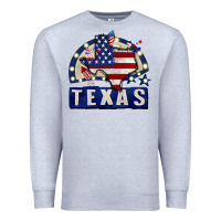 Heather Grey texas 4th of july Premium Sweatshirt - CowGirlArtShop