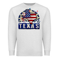 Oatmeal Heather texas 4th of july Premium Sweatshirt - CowGirlArtShop