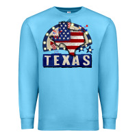 Ocean Blue texas 4th of july Premium Sweatshirt - CowGirlArtShop