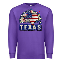 Purple texas 4th of july Premium Sweatshirt - CowGirlArtShop
