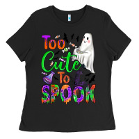 Black too cute to spook Ladies Tee - BundleAndBundleShop
