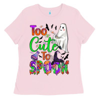Bubblegum Pink too cute to spook Ladies Tee - BundleAndBundleShop