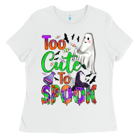 White too cute to spook Ladies Tee - BundleAndBundleShop