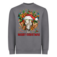 Storm Merry Christmas With Bull skull Heavyweight Sweatshirt - BundleAndBundleShop