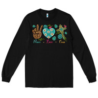 Black Peace Love Cross Long Sleeve Tee - BundleAndBundleShop