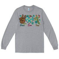 Heather Grey Peace Love Cross Long Sleeve Tee - BundleAndBundleShop