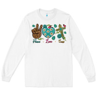 White Peace Love Cross Long Sleeve Tee - BundleAndBundleShop