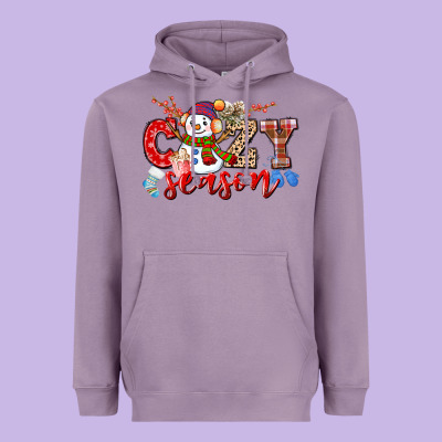 Cozy Season Snowman Heavyweight Hoodie Designed By Cowgirlartshop