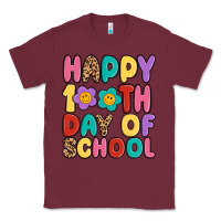 Burgundy happy 100 th day of school Classic Tee - MaliasSmallBusiness