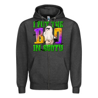 Charcoal Heather I Put The Boo Zipper Hoodie - texasbilliewilder