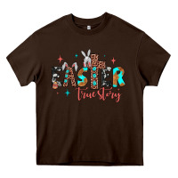 Chocolate Brown easter true story Heavy Core Tee - JahusDesignShop
