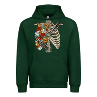 Forest Green kinda emotionless kinda emotional skeleton chest Urban Hoodie - FaDigitalArtStudio