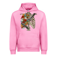Fuchsia Pink kinda emotionless kinda emotional skeleton chest Urban Hoodie - FaDigitalArtStudio