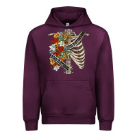 Mauve Wine kinda emotionless kinda emotional skeleton chest Urban Hoodie - FaDigitalArtStudio