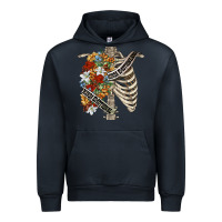 Navy kinda emotionless kinda emotional skeleton chest Urban Hoodie - FaDigitalArtStudio