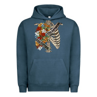 Pigment Midnight Navy kinda emotionless kinda emotional skeleton chest Urban Hoodie - FaDigitalArtStudio