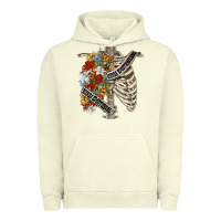 Pigment Pistachio kinda emotionless kinda emotional skeleton chest Urban Hoodie - FaDigitalArtStudio