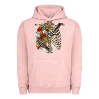 Pigment Salmon kinda emotionless kinda emotional skeleton chest Urban Hoodie - FaDigitalArtStudio